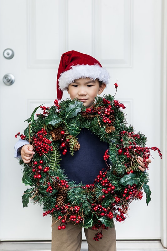 Holiday Wreath with Holly Berries